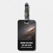 NGC 4258 Ondergaat intense stervorming. Bagagelabel (Achterkant verticaal)