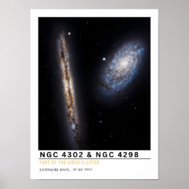 NGC 4302 en NGC 4298 Ruimte Onderwijs Poster