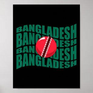 Ngladesh Cricket Nationaal Elftal Golvende Vlag On Poster