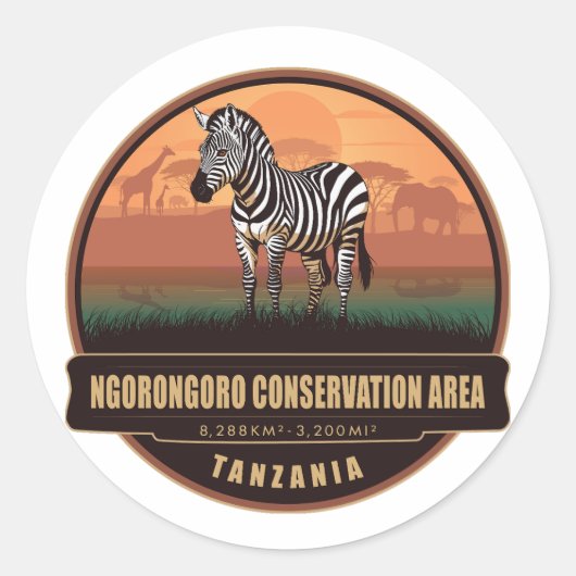 Ngorongoro Conservation Area, Tanzania Ronde Sticker (Voorkant)