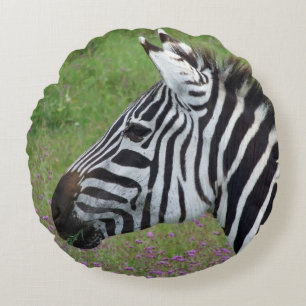 Ngorongoro Zebra Close-up Rond Kussen