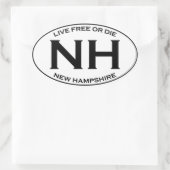 NH - New Hampshire Ovale Sticker (Tas)