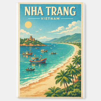 Nha Trang-stad, Vietnam reisposter Magneet