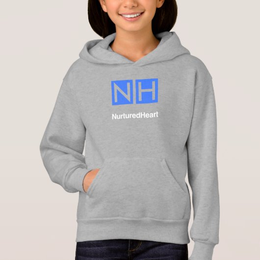 NHI Kids Grey Pullover Sweat - shirt à capuche ave (Devant)