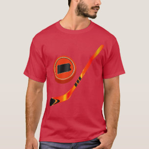 NHL PA Sinaasappel Black Stick en Puck T-shirt