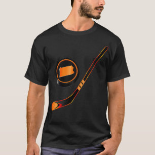 NHL PA Zwart Sinaasappel Stick en Puck T-shirt