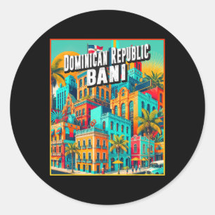 Ni Dominicaanse Republiek Shirt Familie Reis Vinta Ronde Sticker