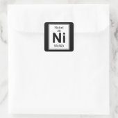 Ni — Nikkel Vierkante Sticker (Tas)