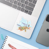 Niagara aan het Ontariomeer Sticker (Laptop met iPhone)
