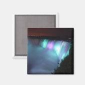 Niagara Falls Canada Night Purple Aqua Magnet (Recto/Verso)
