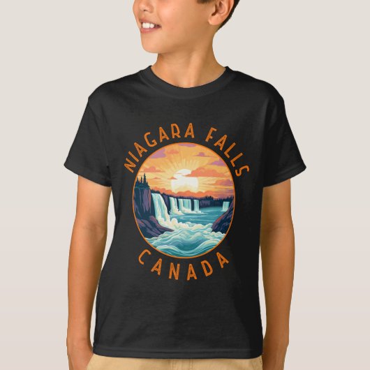 Niagara Falls Canada Retro Distressed Circle _1  T-shirt (Voorkant)