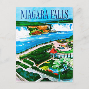 Niagara Falls, luchtfoto, Canada, vintage reis Briefkaart