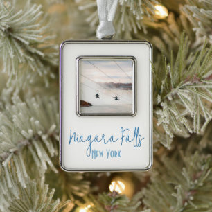 Niagara Falls, New York Reis Souvenir Verzilverd Kader Ornament
