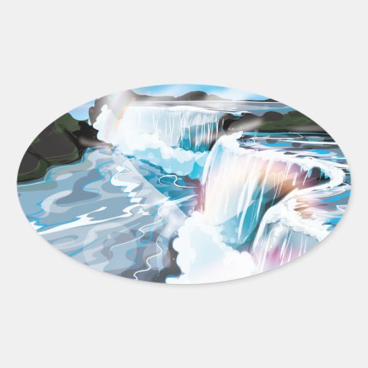 Niagara Falls Ovale Sticker (Voorkant)