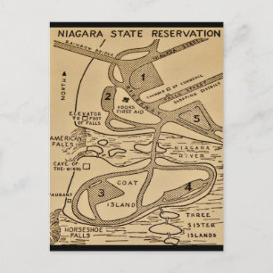 Niagara Falls Plattegrond Ansichtkaart Briefkaart