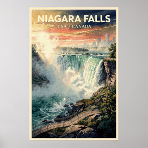 Niagara Falls Reisposter in Vintage Stijl Poster