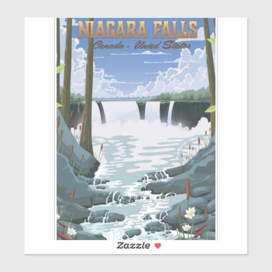 Niagara Falls Reisposter Sticker (Vel)