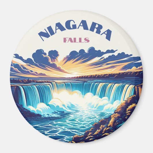 "Niagara Falls - Retro 90's Splash Fridge Magnet (Devant)