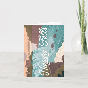 Niagara Falls Schilderachtige Illustratie bij Zons Feestdagen Kaart