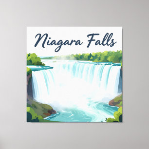Niagara Falls Schilderachtige Landschapsillustrati Canvas Afdruk