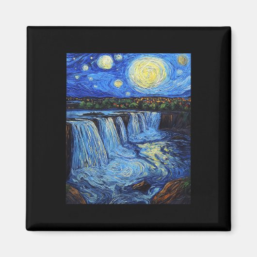 Niagara Falls - Van Gogh Style - Starry Night  Magneet (Voorkant)