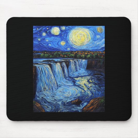 Niagara Falls - Van Gogh Style - Starry Night Muismat (Voorkant)
