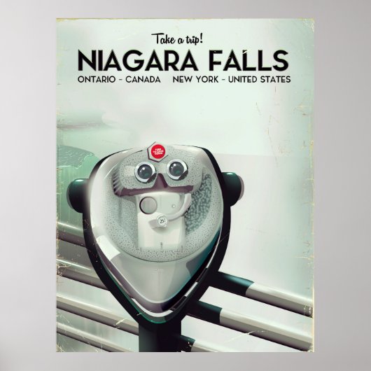 Niagara Falls - VS - Canada Oude reisposter Poster (Voorkant)