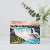 Niagara Herfst Waterverf Schilderen Briefkaart (Staand voorkant)