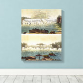 Niagara Herfsten, 1818 (kleurgraving) Canvas Afdruk (Insitu (Houten vloer))