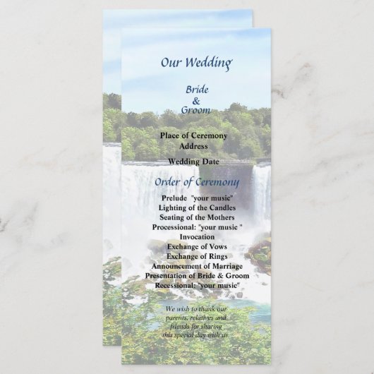 Niagara Herfsten American en Bridal Veil Herfsten Programma (Voorkant / Achterkant)