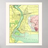 Niagara Herfsten and Vicinity  Map 1885 Poster (Voorkant)