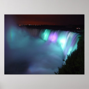 Niagara Herfsten Canada Night Paars Aqua Poster