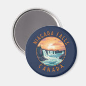 Niagara Herfsten Canada Retro Distress Circle Magneet (Voorkant / Achterkant)