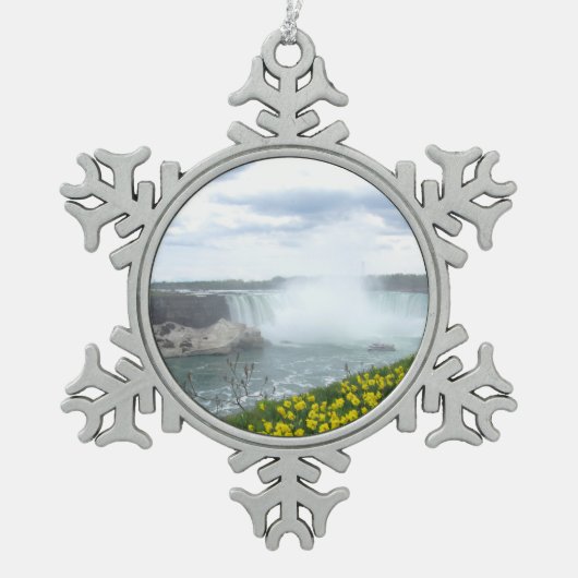 Niagara Herfsten Canadian Side Tin Sneeuwvlok Ornament (Voorkant)