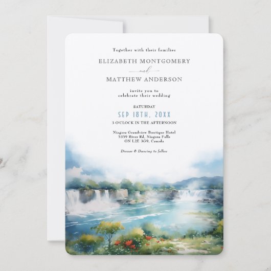 Niagara Herfsten Cascade Canada Bruiloft Kaart (Voorkant)