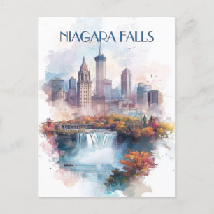 Niagara Herfsten en Buffalo City NY Verenigde Stat Briefkaart