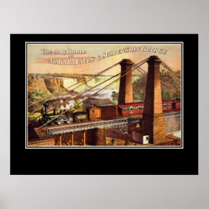 Niagara Herfsten en Suspension Bridge Poster
