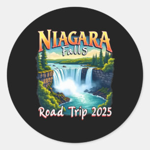 Niagara Herfsten Familie Vakantie Road Trip 2025 T Ronde Sticker