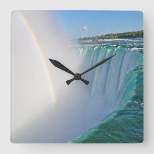 Niagara Herfsten Hoefijzer Herfsten en regenboogkl Vierkante Klok