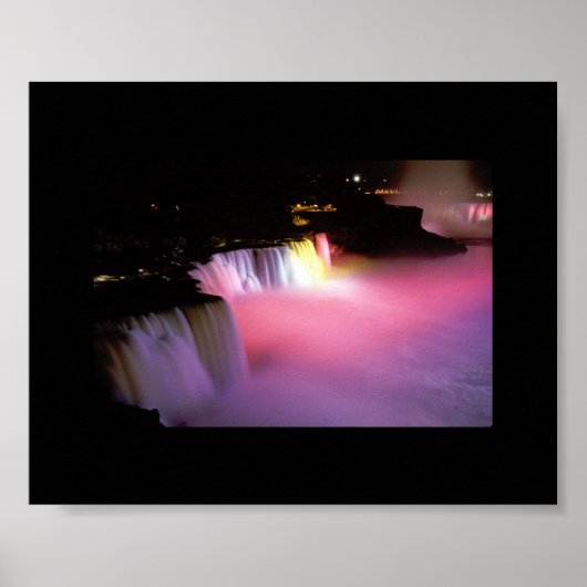 Niagara-Herfsten in de nacht Poster (Voorkant)