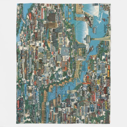 Niagara Herfsten Map Fleece Deken (Voorkant)