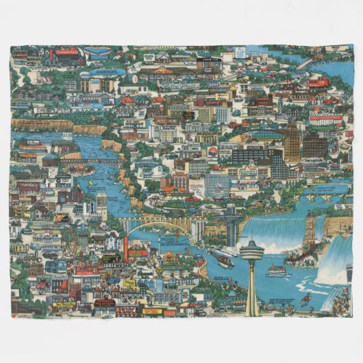 Niagara Herfsten Map Fleece Deken (Voorkant (Horizontaal))