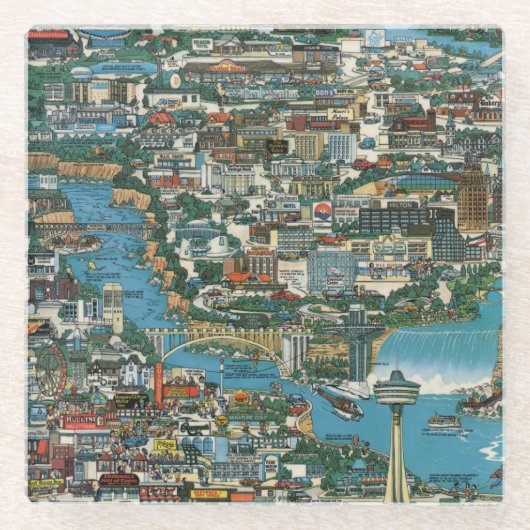Niagara Herfsten Map Glazen Onderzetter (Voorkant)
