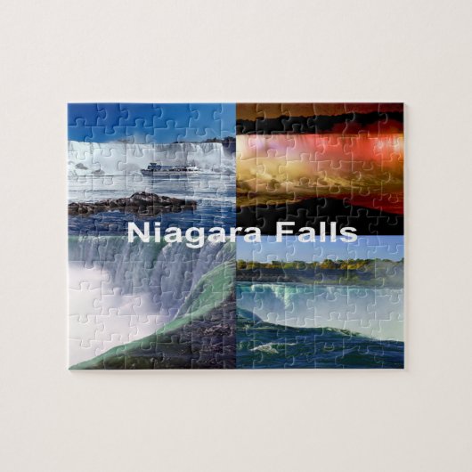 Niagara Herfsten New York Foto Collage Waterfall Legpuzzel (Horizontaal)
