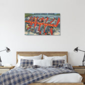 Niagara Herfsten, New York - grote lettertjes Canvas Afdruk (Insitu (Slaapkamer))