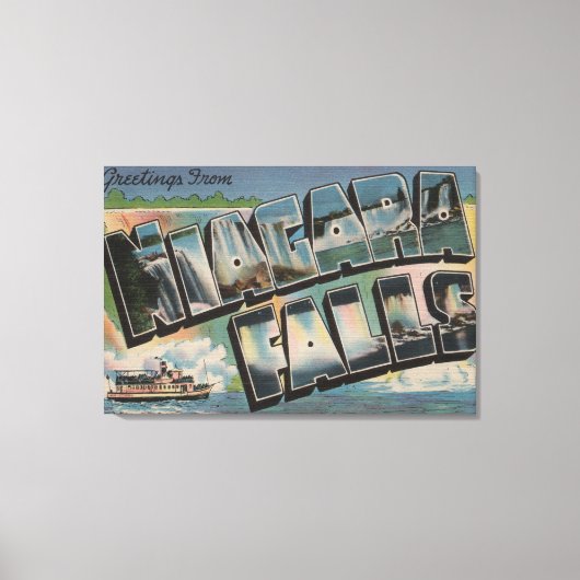 Niagara Herfsten, New York - Large Letter Scenes 5 Canvas Afdruk (Voorkant)