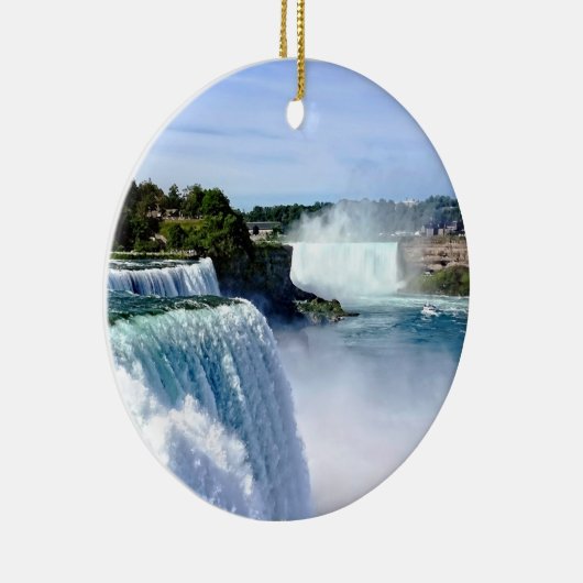 Niagara Herfsten NY - Uitzicht Van Amerikaanse zij Keramisch Ornament (Rechts)