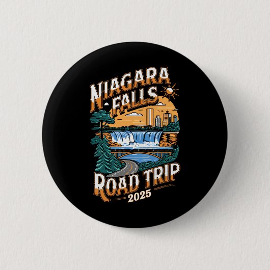 Niagara Herfsten Road Trip 2025 - Zomervakantie Ronde Button 5,7 Cm (Voorkant)