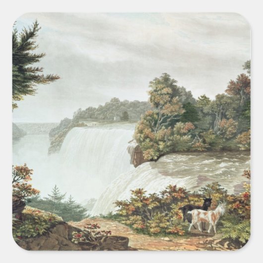 Niagara-Herfsten van Goat Island Vierkante Sticker (Voorkant)