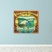 Niagra Oranje Etiket Canvas Afdruk (Insitu (Houten vloer))